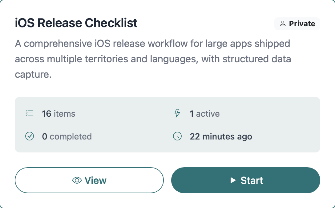 Release workflow screenshot